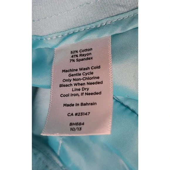 Talbots 2p PETITE curvy stretch vivid blue Capri career casual * - Picture 4 of 9